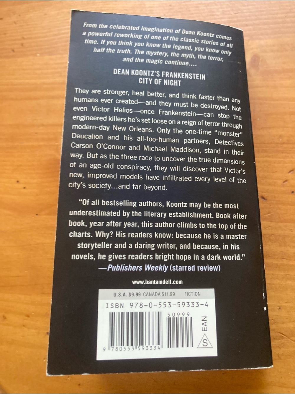 Dean Koontz's Frankenstein: City of Night - Purple Cover Paperback - Picture 4 of 4